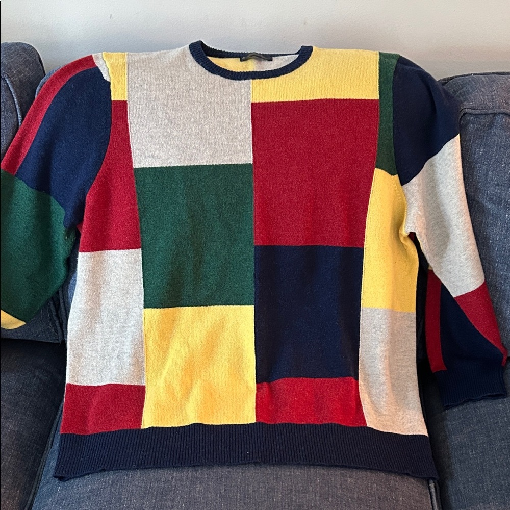 Brooks Brothers Brushed Wool Color Block Men's Sweater